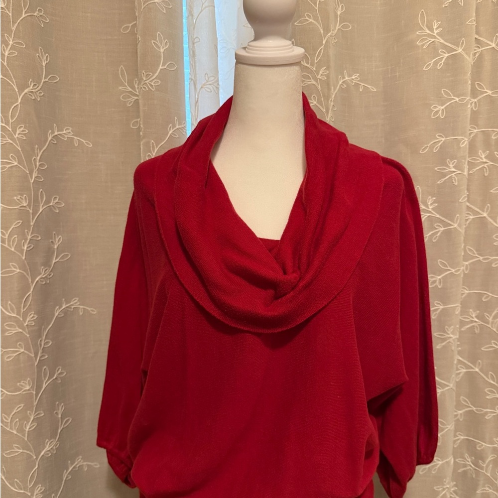 Style & Co. Vibrant Red Cowl Neck Sweater